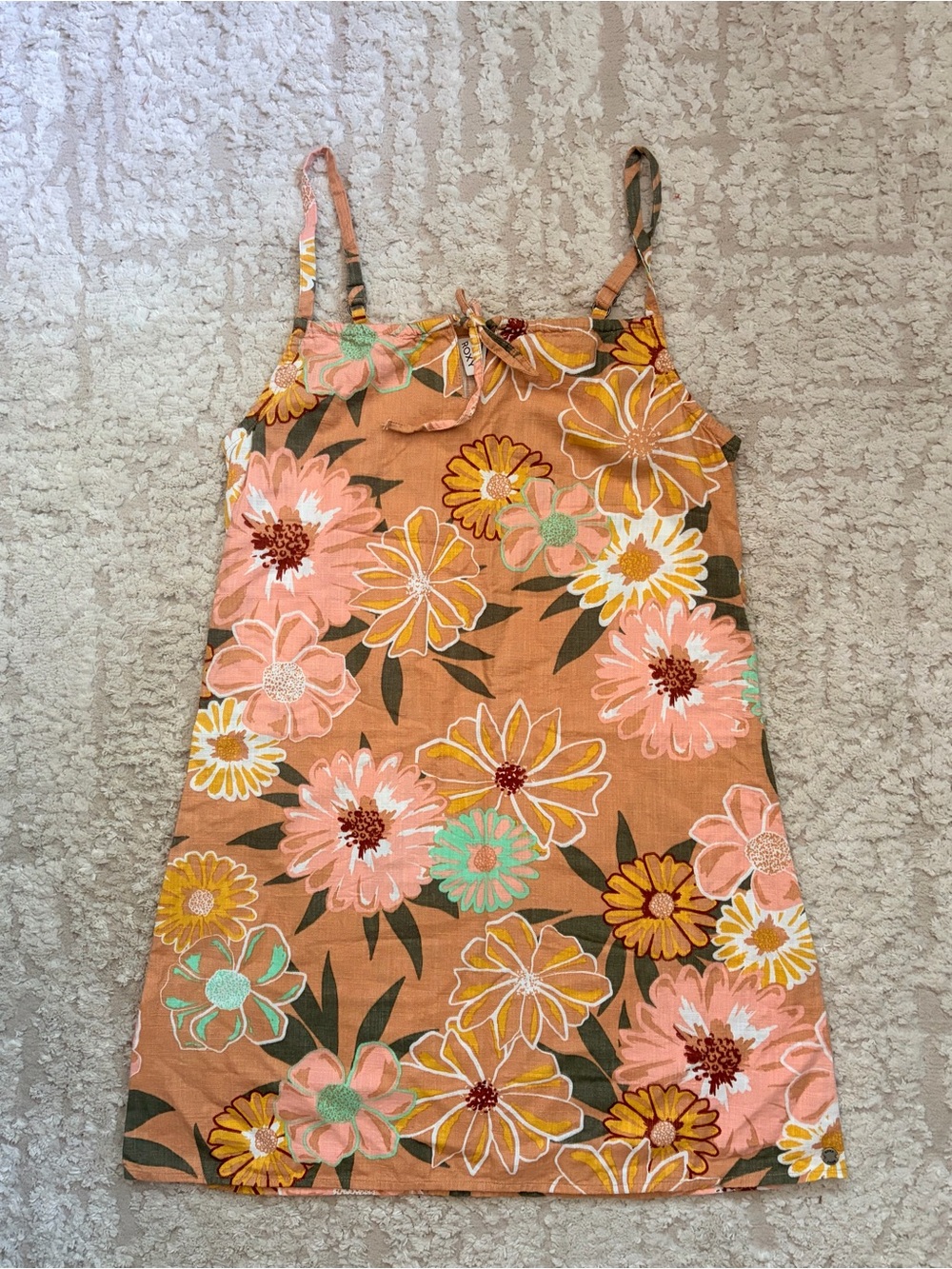 Roxy Multicolor Floral Accents Adjustable Straps Dress XS